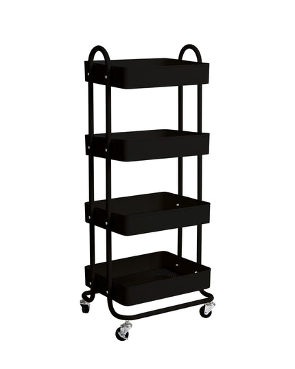 Levede 4 Tiers Kitchen Trolley Cart Black-1973193877439516672