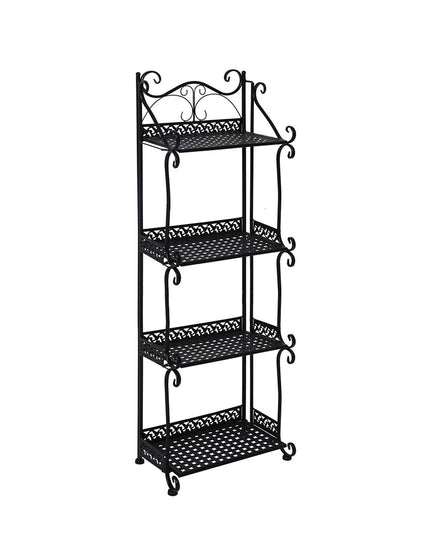 Levede Plant Stand 4 Tiers Outdoor Indoor Black-1973193777631858688
