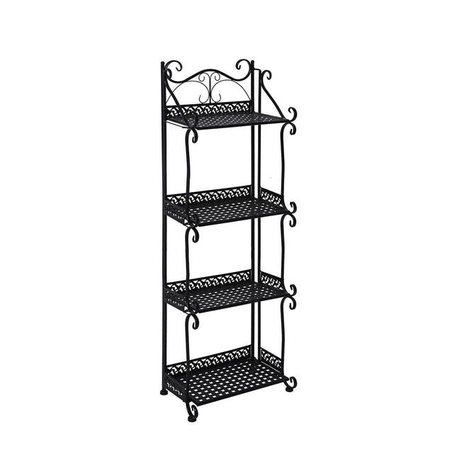 Levede Plant Stand 4 Tiers Outdoor Indoor Black-1973193777631858688