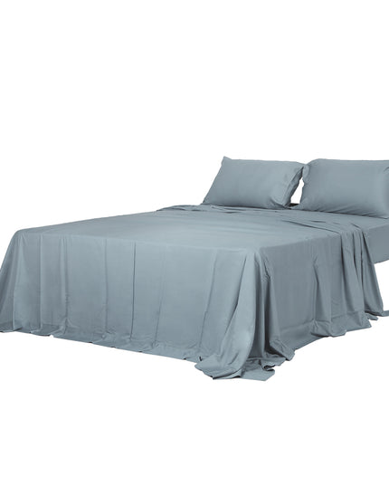 Dreamz 4pcs Double Size 100% Bamboo Bed Sheet Set in Grey Colour-1973194025527808000
