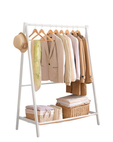 Levede Clothes Rack Wooden Wardrobe White-1973193811576360960