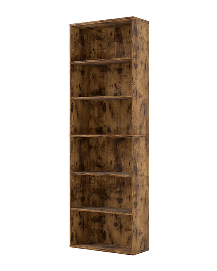 Levede 6 Tier Book Shelf Adjustable Shelves Walnut-1984023719512772608