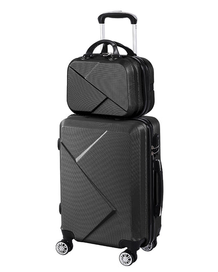 Slimbridge 2pcs 20"Travel Luggage Set Black-1973193936109441024