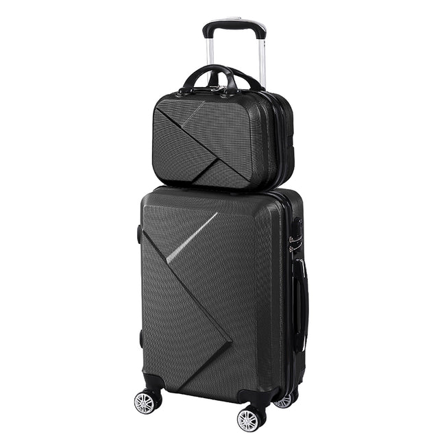 Slimbridge 2pcs 20"Travel Luggage Set Black-1973193936109441024