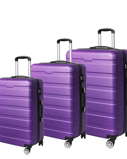 Slimbridge 3PC Luggage sets Suitcase Purple-1973193942879047680