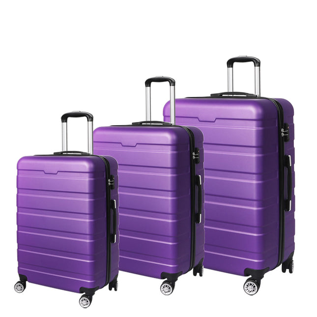 Slimbridge 3PC Luggage sets Suitcase Purple-1973193942879047680