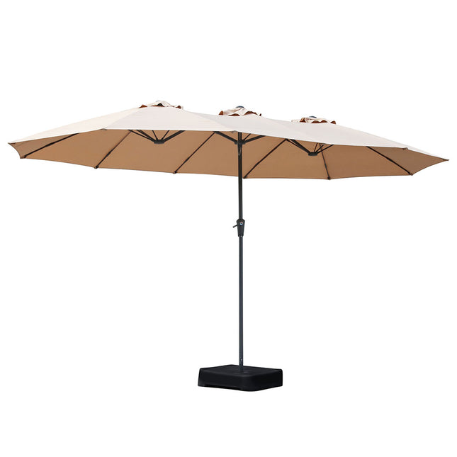 Centra 4M Double-sided Patio Umbrella Outdoor Umbrella Base Stand Khaki-1973193483254632448