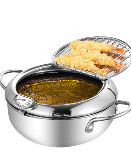 TOQUE 24cm Japanese Deep Frying Pan Silver-1973193928526139392