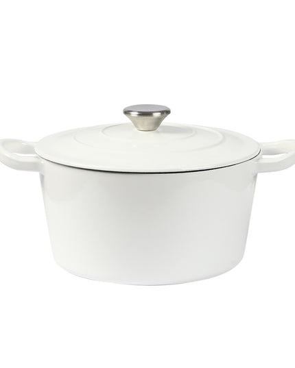 TOQUE 4L Enamel Dutch Oven Pot in White Colour-1973193930958835712