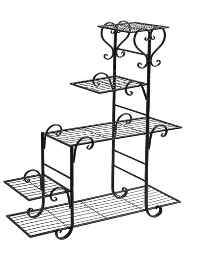 Levede Plant Stand Outdoor Indoor Metal Black-1973193772879712256