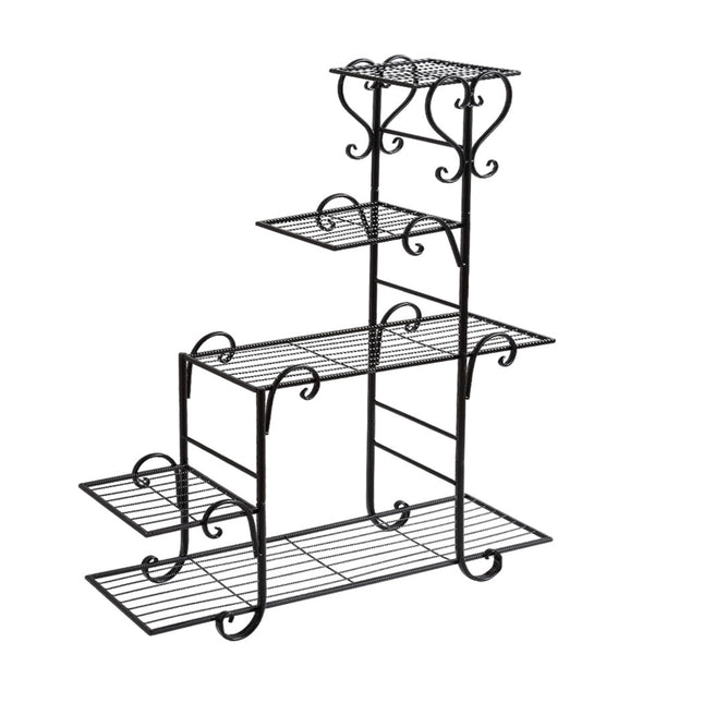 Levede Plant Stand Outdoor Indoor Metal Black-1973193772879712256