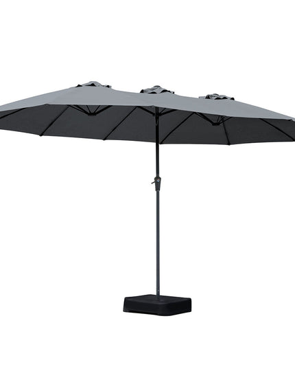 Centra 4.5M Double-sided Patio Umbrella Outdoor Umbrella Base Stand Grey-1973193482596126720