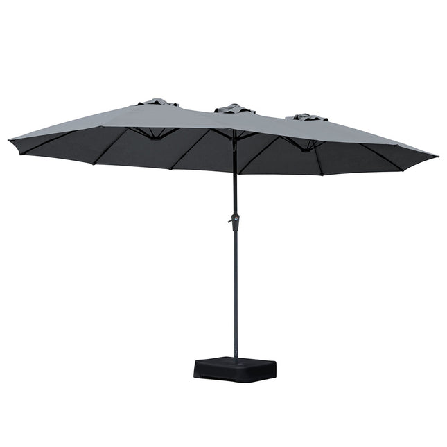 Centra 4.5M Double-sided Patio Umbrella Outdoor Umbrella Base Stand Grey-1973193482596126720
