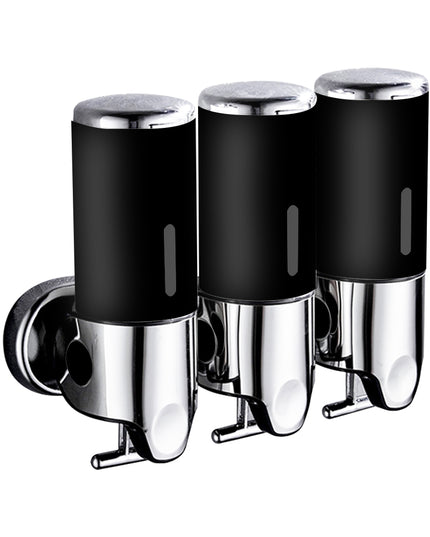 3 Bottles Bathroom Shower Soap Dispenser Black-1973193874612555776