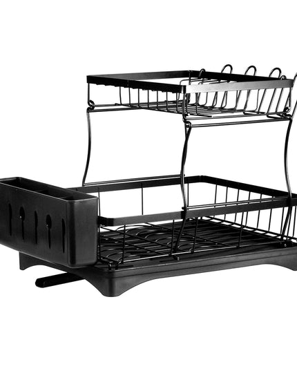 TOQUE Detachable Dish Drying Rack Cutlery Black-1973193928903626752