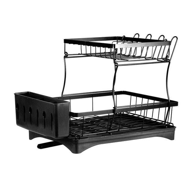TOQUE Detachable Dish Drying Rack Cutlery Black-1973193928903626752
