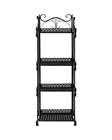 Levede Plant Stand 4 Tiers Outdoor Indoor Black-1973193777631858689