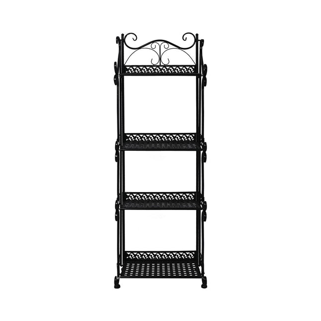 Levede Plant Stand 4 Tiers Outdoor Indoor Black-1973193777631858689