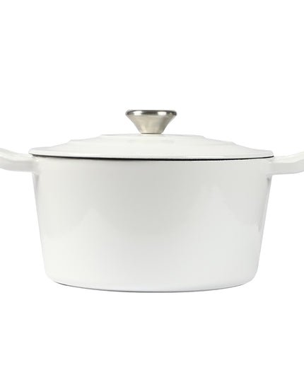 TOQUE 4L Enamel Dutch Oven Pot in White Colour-1973193930958835713