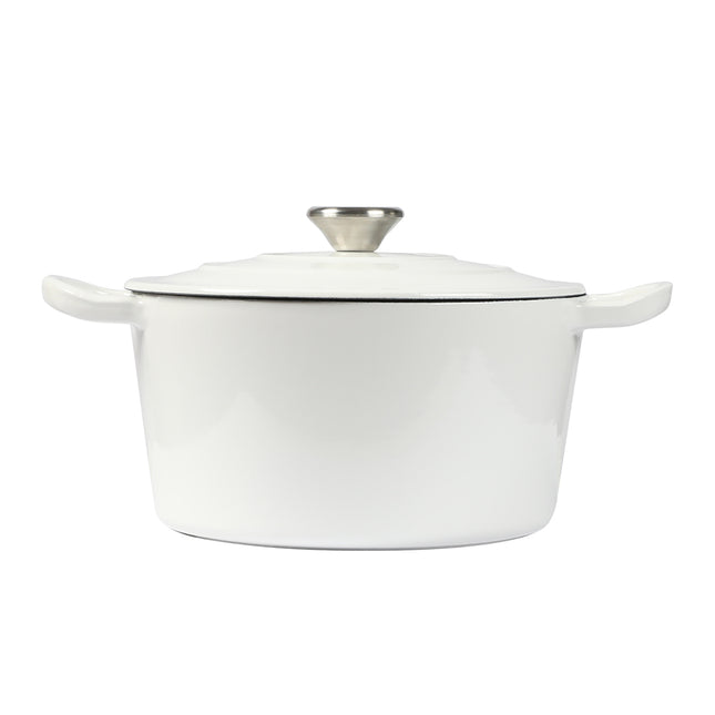 TOQUE 4L Enamel Dutch Oven Pot in White Colour-1973193930958835713