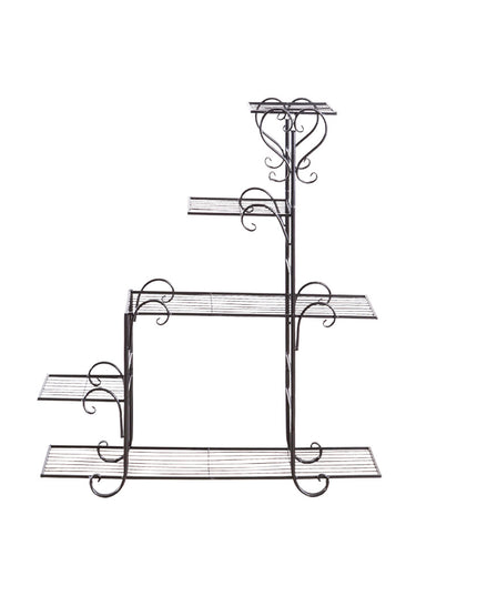 Levede Plant Stand Outdoor Indoor Metal Black-1973193772879712257