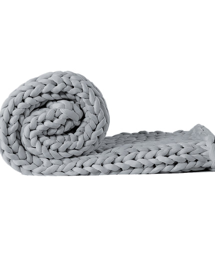 Dreamz Knitted Weighted Blanket Chunky Grey Kids-1973194040325312513