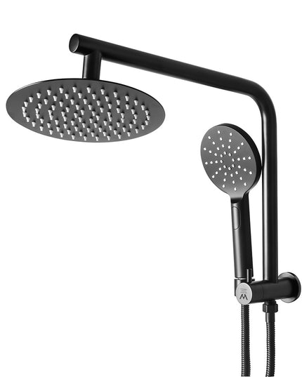 Shower Head High Pressure Set Rain Round Black-1975420484585656321