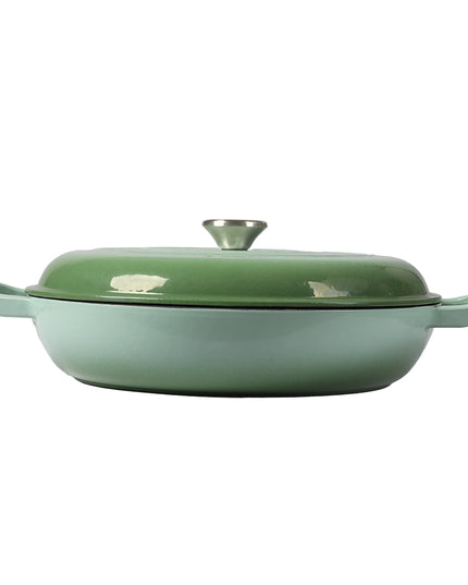 TOQUE 3.5L Enamel Dutch Oven Pan in Green Colour-1973193931340517377