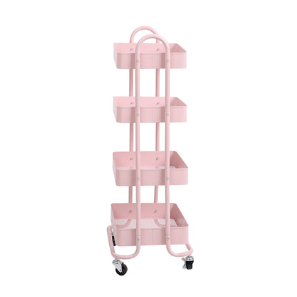 Levede 4 Tiers Kitchen Trolley Cart Pink-1973193877636648961