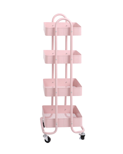Levede 4 Tiers Kitchen Trolley Cart Pink-1973193877636648961
