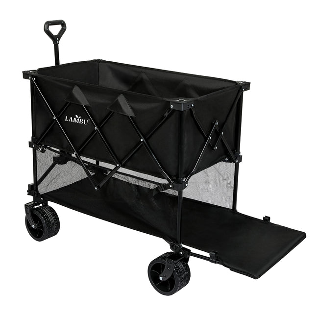 Lambu Folding Wagon Cart Double Shelves-1975420333573935105