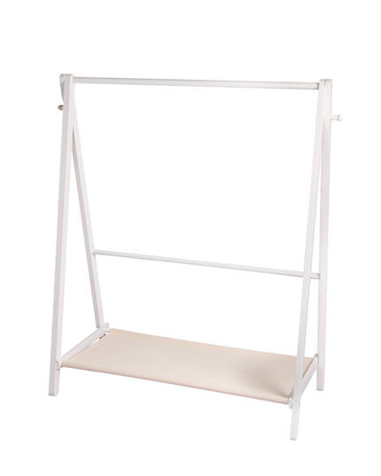 Levede Clothes Rack Wooden Wardrobe White-1973193811576360961