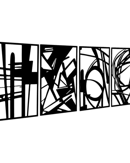 Yezi Metal Wall Art 4Pcs Abstract Minimalist Line Decor-1975420342675574785