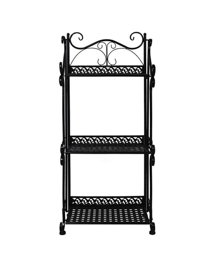 Levede Plant Stand 3 Tiers Outdoor Indoor Black-1973193777447309313