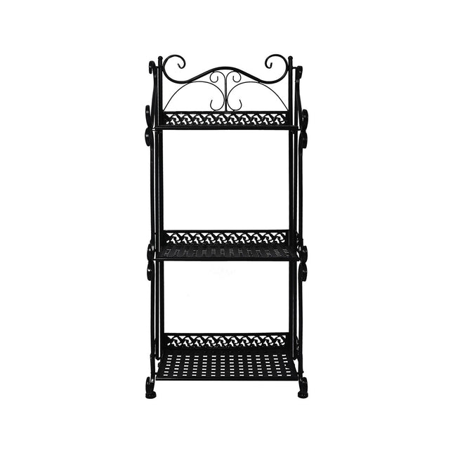 Levede Plant Stand 3 Tiers Outdoor Indoor Black-1973193777447309313