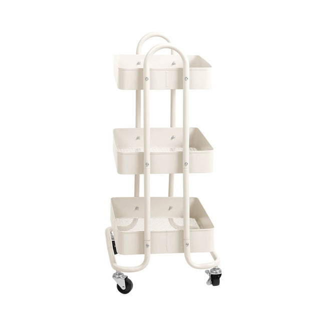 Levede 3 Tiers Kitchen Trolley Cart White-1973193877229801473
