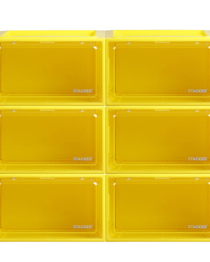 Stacked Sneaker Display Case 6x Clear Yellow-1973193714826350593