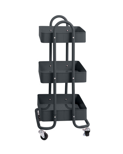 Levede 3 Tiers Kitchen Trolley Cart Grey-1973193876848119809