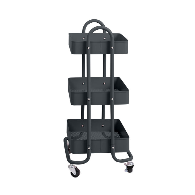 Levede 3 Tiers Kitchen Trolley Cart Grey-1973193876848119809