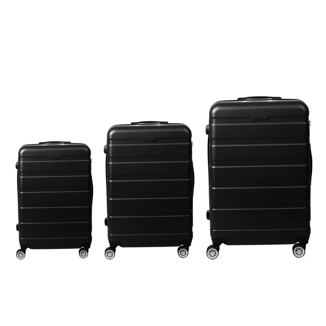 Slimbridge 3PC Luggage sets Suitcase Black-1975420481137938433