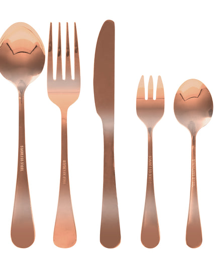 Stainless Steel Cutlery Set Glossy Knife Rose Gold-1973193929646018561