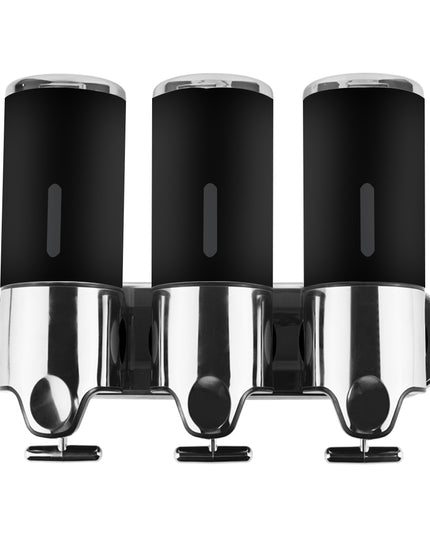 3 Bottles Bathroom Shower Soap Dispenser Black-1973193874612555777