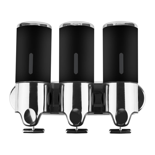 3 Bottles Bathroom Shower Soap Dispenser Black-1973193874612555777