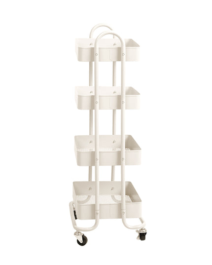 Levede 4 Tiers Kitchen Trolley Cart White-1973193877846364161