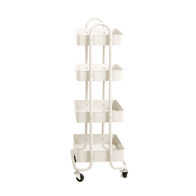 Levede 4 Tiers Kitchen Trolley Cart White-1973193877846364161
