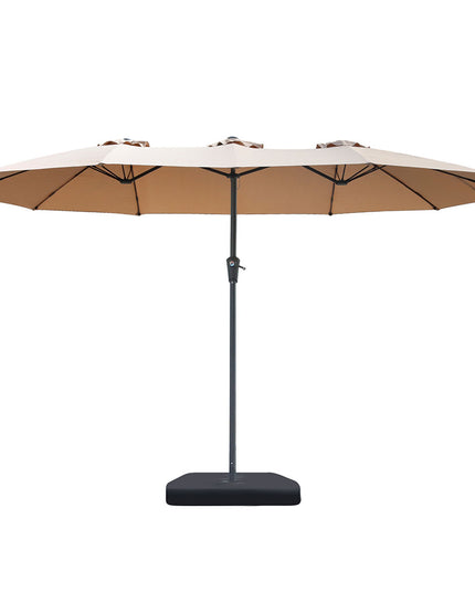 Centra 4.5M Double-sided Patio Umbrella Outdoor Umbrella Base Stand Khaki-1973193482810036225
