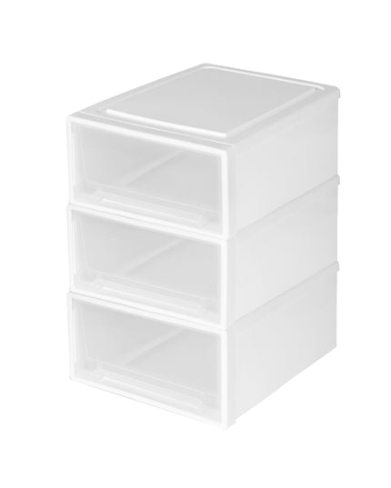 Plastic Storage Box Stackable Containers M 3PK Medium-1973193710736904193