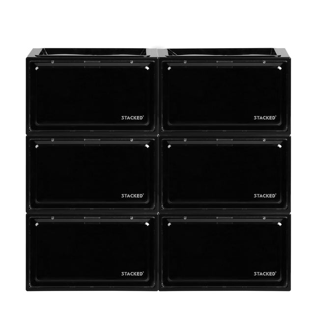 Stacked Shoe Box Acrylic Sneaker Display 6PC Black-1973193709575081985
