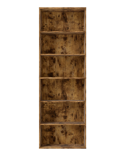 Levede 6 Tier Book Shelf Adjustable Shelves Walnut-1984023719512772609