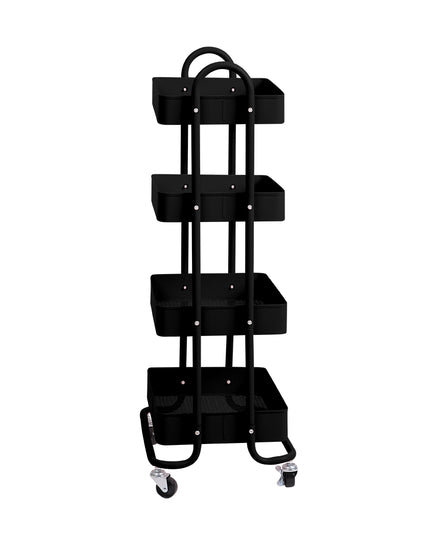 Levede 4 Tiers Kitchen Trolley Cart Black-1973193877439516673